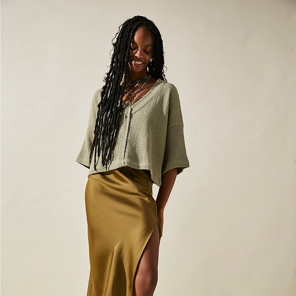 Cream Free People Sundaze Woven Tee - Picture 4 of 5